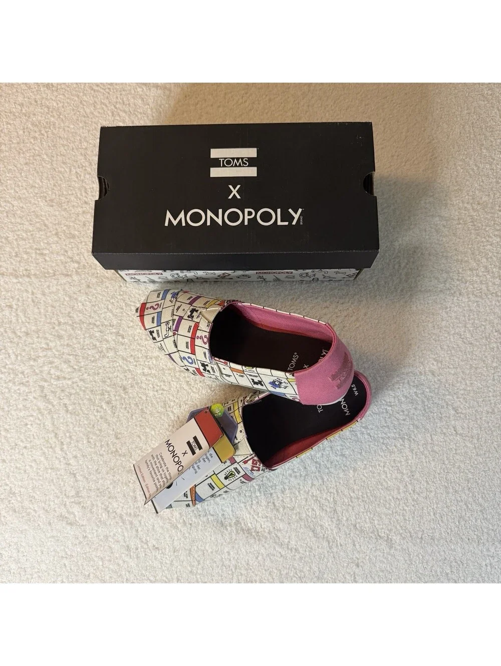 TOMS x Monopoly Alpargata Women’s 6.5 Limited Edition Slip On Shoes NWT